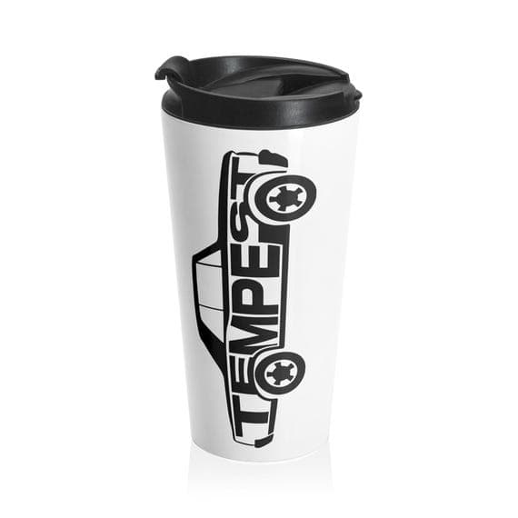 1964 Pontiac Tempest Calligram Stainless Steel Travel Mug | Vintage Car Art