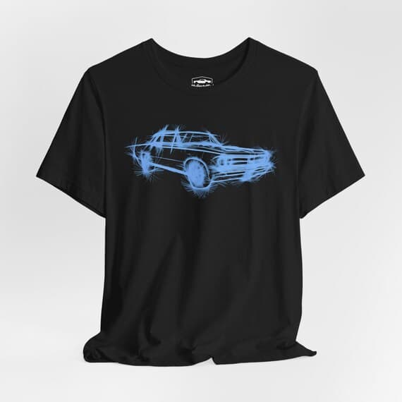 1964 Pontiac Tempest Lemans GTO Tee, Skyline Blue, Retro Car Art