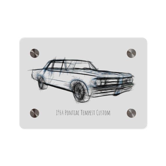 1964 Pontiac Tempest Custom Acrylic Wall Art Panels | Vintage Car Decor